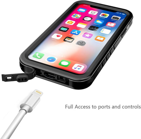 SPORTLINK iPhone X/iPhone Xs Waterproof Case, Waterproof Shockproof Snowproof Clear Slim Case for iPhone X/iPhone Xs (Black)...