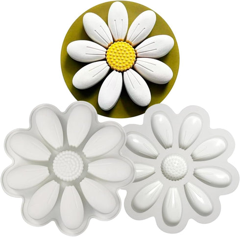 DIY Sunflower Chocolate Molds Silicone Candy Molds Non Stick Cookies Baking Trays for Party Decorations Food Grade (Sunflower M_9x9x1.48inch)...