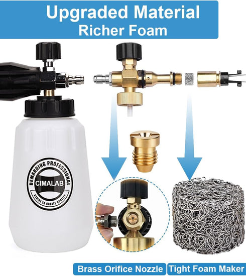 1.1 mm Orifice for Foam Cannon and Foam Maker, Universal Foam Cannon Orifice 1.1mm for Snow Foam Lance Blaster, Brass Foam Cannon Tip for Pressure...