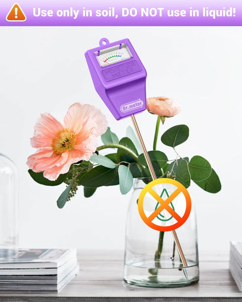 Dr.meter Soil Moisture Meter Tester for Plants, Hygrometer Moisture Sensor for Houseplants Indoor Outdoor Garden Lawn Use - Plant Water Meter Gaug...