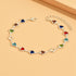 Butterfly Love Heart Adjustable Chain Link Anklet Foot Barefoot Bling for Women Jewelry Inlay Summer Beach Holiday Colorful 17/21+5cm Sparkling Fa...