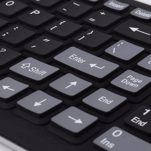 Wireless Silicone Keyboard, Portable Foldable Roll Up Soft Rubber Keyboard, Perfect for PC, Laptop and Travel (Black and Gray)...
