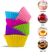 Cupcake Liners - Reusable Silicone Cupcake Baking Cups - Non-Stick Baking Muffins Mold - Use As Lunch Box Dividers - Set of 12 Kitchen Accessories...