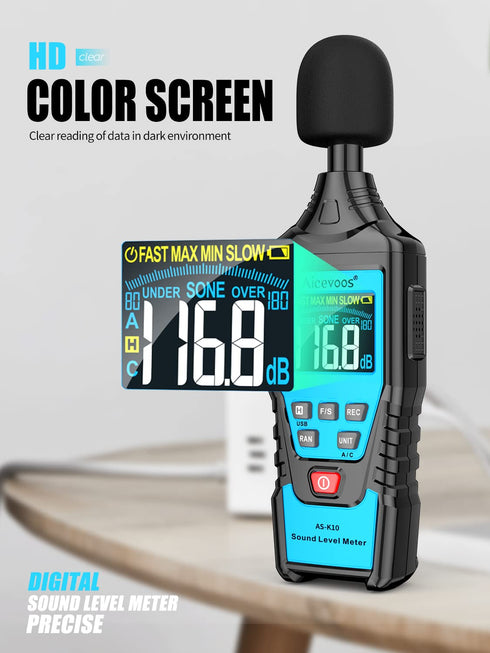 decibel meter spl meter Sound Level Meter dB Meter Sound and Noise Meters Measuring 30 dB to 130 dB...