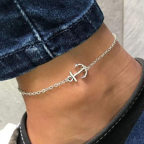 Anchor Anklets Silver Simple Navy Anklet Bracelets Beach Accessories Foot Jewelry Adjustable for Women...