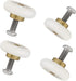 Set of 4pcs 19mm Stainless Steel Shower Door Wheels Rollers Runners, White, 19mm x 4mm...