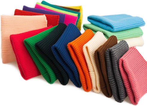 Tong Gu Leg Opening Cuffs Ribbed Trims Fabric Knitted Rib Stretch Tape Tubular Rib Cuffing Replacement DIY, 35 Colours (1 Pair, Black)...