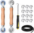 BAYTORY Upgrade Window Screen Repair Kit, Steel/Nylon Roller Tool with Bearing, Spline Removal Hook, 32ft Retainer Spline and 12pcs Screen Clips R...