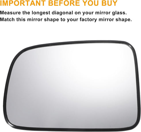 X AUTOHAUX Car Rearview Left Driver Side Mirror Glass Replacement W/Backing Plate Heated White Glass for Honda CR-V CRV 2002-2006...