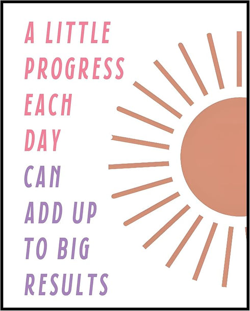Posterizer 1 pcs-A Little Progress Each Day Can Add Up-Mental Health Poster-Motivational & Inspirational Art-Teachers & Classrooms-Decor for Home ...