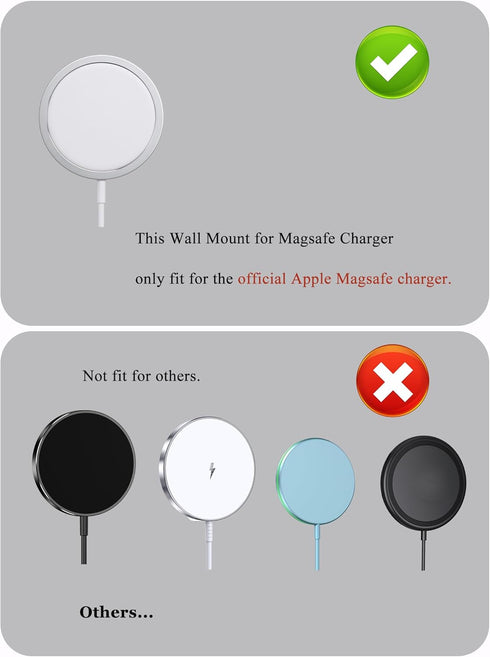 Phone Wall Mount for Magsafe Charger Bedside Phone Holder Compatible with Magsafe Accessories Fit for iPhone 12/12 Pro/ 13 Pro Max(Charger Not Inc...