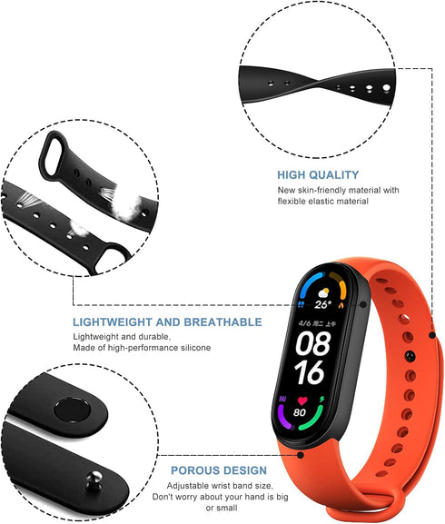 20 Pieces Strap Replacement Compatible with Xiaomi Mi Band 6 / Amazfit Band 5, Bracelet Wristbands Silicone for Mi Fit 5 Straps (16 Colors + 4 Scr...