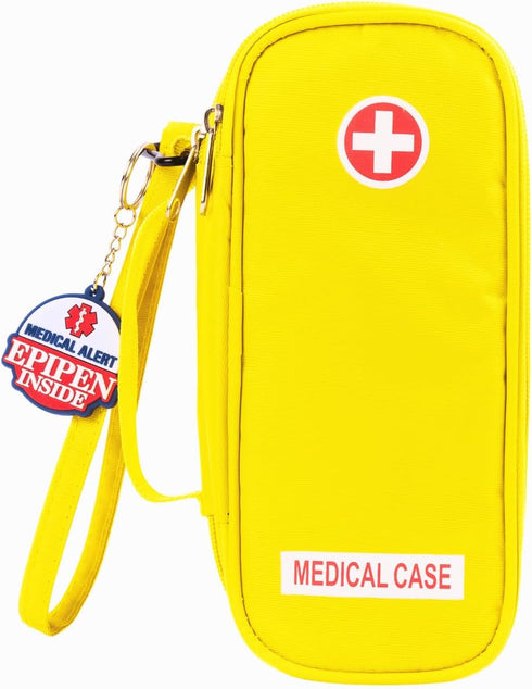 EpiPen Medical Carrying Case Insulated, Travel Medication Organizer Bag Emergency Medical Pouch, Fits 2 EpiPens, Asthma Inhaler, Anti-Histamine, A...