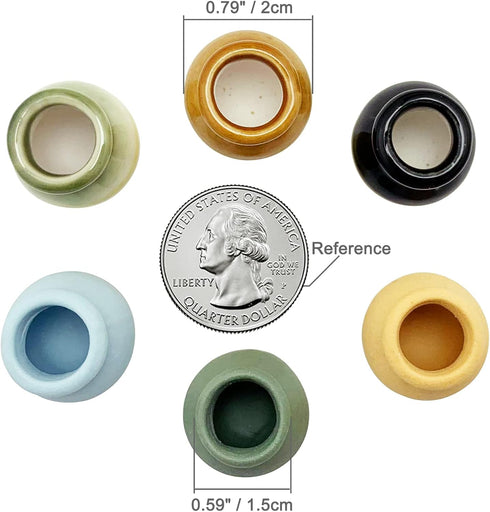 Miniature Terracotta Pots, 6 Pieces Mini Ceramic Clay Flower Pots Pottery Planter for DIY 1:12 Dollhouse Fairy Garden Flower Plants Bonsai Micro L...