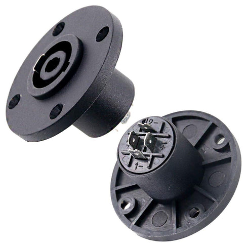 Swpeet 8 Pack Audio Speaker Plug Kit, 4 Pole Speaker Plug Twist Lock Compatible with Jack Twist Lock 4 Pole Round Perfect for Neutrik Speakon NL4F...