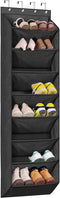 KEETDY Shoe Rack for Door Behind with 8 Large Pockets, Hanging Shoe Organizer for Closet Hanger Fits 20 Pairs Shoe Holder for Back of Door Narrow ...