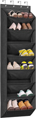 KEETDY Shoe Rack for Door Behind with 8 Large Pockets, Hanging Shoe Organizer for Closet Hanger Fits 20 Pairs Shoe Holder for Back of Door Narrow ...
