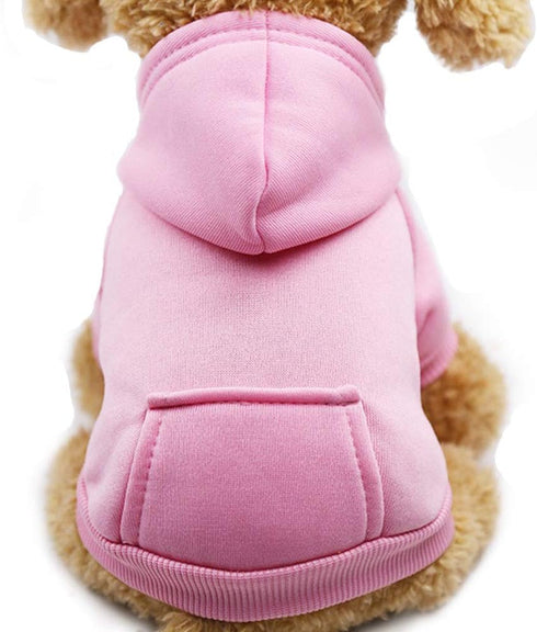 Jecikelon Winter Dog Hoodie Sweatshirts with Pockets Warm Dog Clothes for Small Dogs Chihuahua Coat Clothing Puppy Cat Custume (Medium, Pink)...