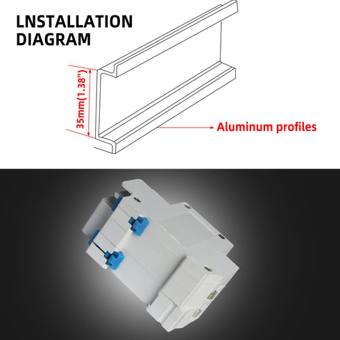 Aopin 1 Poles 6A 230V Miniature Circuit Breaker Low-Voltage DZ47-63 DIN Rail Mount, Residual Current Circuit Breaker Leakage Overload Short Circui...