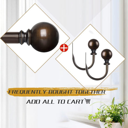 KAMANINA Decorative Curtain Drapery Holdbacks, Bronze Round Finials Window Curtain Holdbacks(1 Pair/2 Pack, Small)...