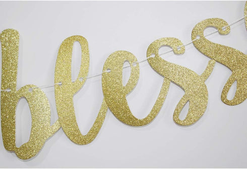 70 Years Blessed Banner, Funny Gold Glitter Sign for 70th Birthday/Wedding Anniversary Party Supplies Photo Props...