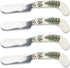 Spode Christmas Tree Cheese Spreaders (Set of 4) - 4.75" Stainless Steel Butter Knife with Porcelain Handle for Jam, Pastry, Butter Knife - Holida...
