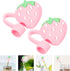 Pink Cute Strawberries Cartoon Straw Silicone Straw Plug, Straws Decorative Cap Staw Tips Bottle Accessories?Drinking Straw Dispensers?Kitchen Ute...