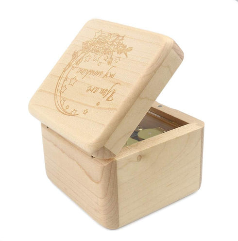 Sinzyo Natural Wooden Music Box with Customizable Photos Wind Up Musical Box Gifts for Christmas,Birthday and Valentine's Day(Character Maple, Ton...