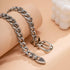 Versatile Unisex Chunky Cuban Link Choker Necklace,Silver/14K Gold Plated Bold Punk Style Thick Wide Chain Link Jewelry for Women and Men...