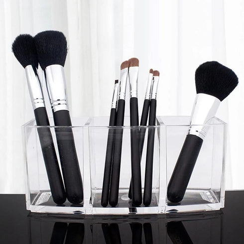Clear Makeup Brush Organizer, Acrylic Cosmetics Brushes Storage Holders, Cute Pen and Pencil Holder for Desk...