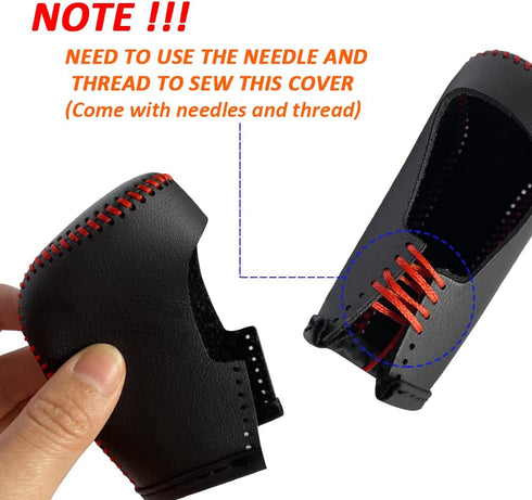 Gear Shift Knob Cover for Honda HRV/CRV 2023 Auto Leather Gear Shifter Knob Protector Trim for Honda Accord 2023-2018/ Civic 2022+ Accessories(Bla...