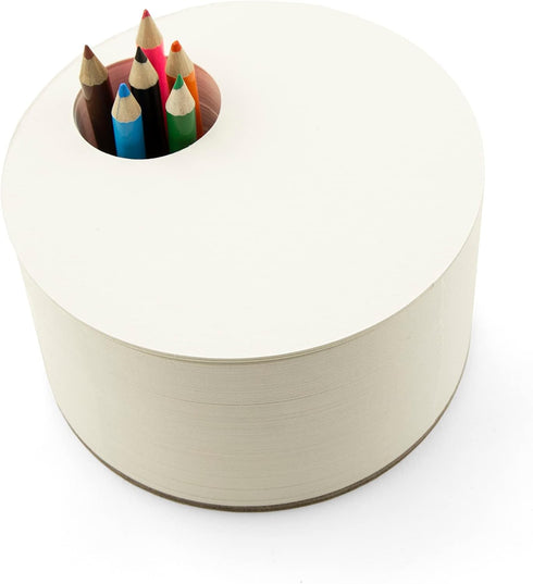 Three by Three Seattle jOTBLOCK Full-Circle Chunky Sketchpad: With 6 Colored Pencils for Memos, Notes, Drawings, Letters & Office (380 Pages)...