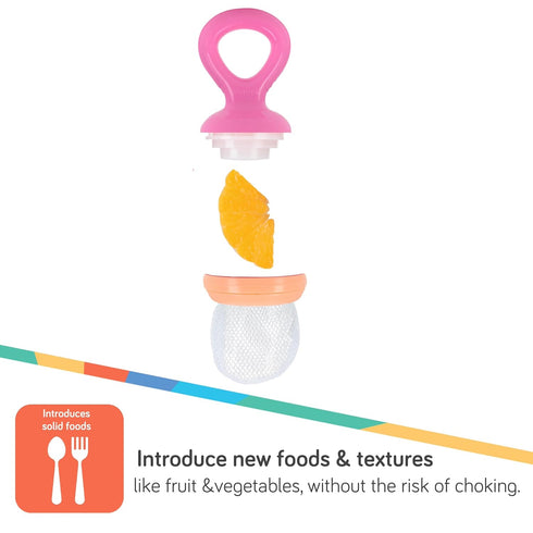 Nuby Nibbler Mesh First Soft Foods Feeder, 2pk, Pink & Purple...