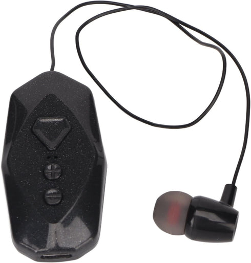Jectse Retractable Headphones, Collar Clip Earpiece HiFi Stereo Business Headphones with Power Display, Single Headphone for Office Trucker Driver...