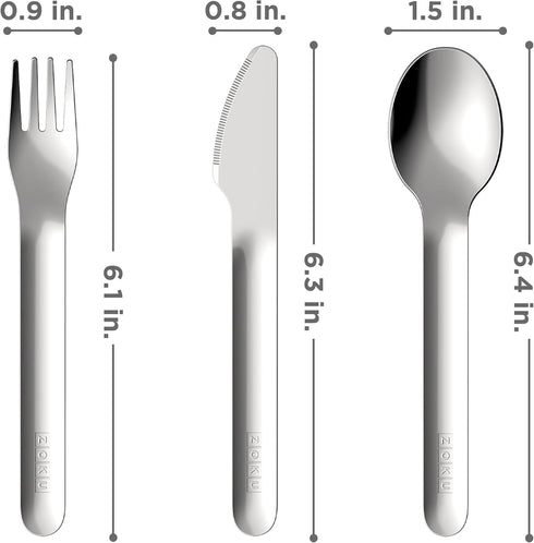 ZOKU Coca-Cola Pocket Utensil Set | Stainless Steel Fork, Knife, and Spoon Nest in Hygienic Case | Portable Design for Travel, School, Work, Picni...
