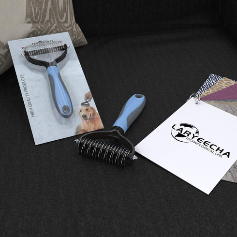 Pet Grooming Brush, Double Sided Deshedding for Dogs & Cats, Skin Friendly Grooming Dog Brush, Pet Shedding Brush,Undercoat Rake for dogs Grooming...