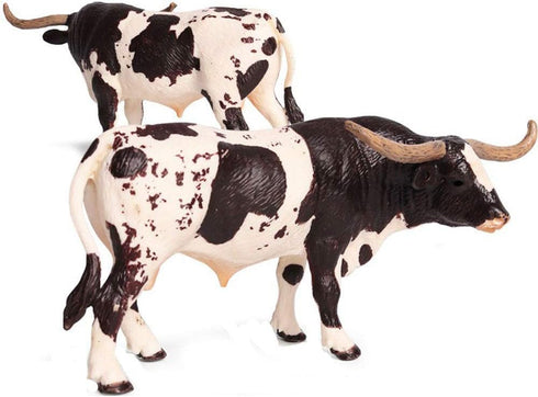 Flormoon Animal Figures Realistic Texas Longhorn Bull Plastic Early Educational Toys Cupcake Topper Party Gift for Kids 3+ Year Old(Male)...