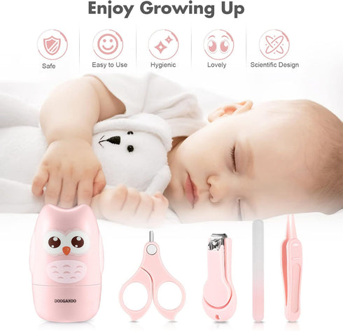 Baby Nail Clippers, 4-in-1 Safe Baby Nail Kit with Cute Case, Nail Clipper, Scissors, Tweezers, Baby Nail File Set for Newborn, Infant, Toddler an...