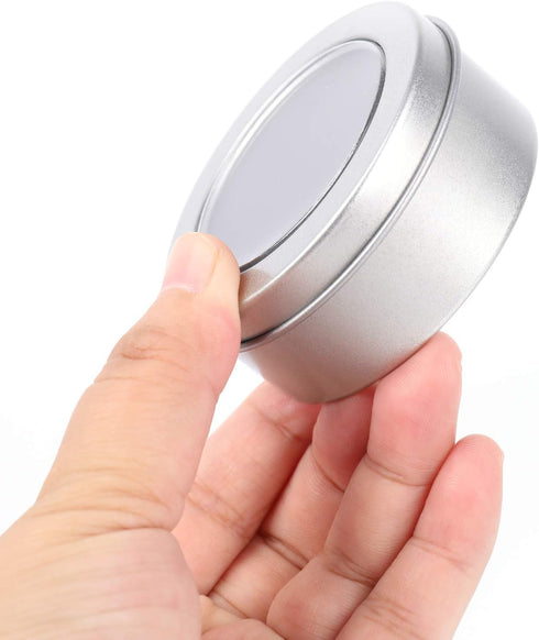 Yesland 30 Pack 2 Ounce Metal Tin Cans - Round Empty Containers with Clear Top for Candles, Arts & Crafts, Storage in Kitchen & Office Use...