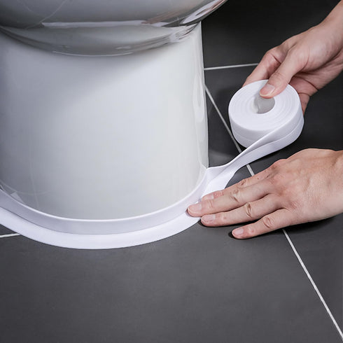 White Caulk Tape Sealant Strip for Bath & Kitchen, 1.5''x10.5FT PVC Self Adhesive Caulk Strip Waterproof Caulking Sealing Strip Tape for Toilet Ba...