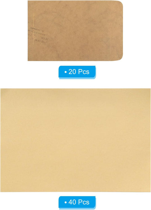 PATIKIL 6.3x4.3" Vintage Gift Card Envelopes Set, 20 Pack Retro Style Christmas Card Letter Envelope with Writing Letter for Birthday Wedding, Yel...