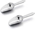 E-far Mini Ice Scoop Set of 2, 3 Ounce Stainless Steel Scoops for Ice Cube/Candy/Flour/Sugar, Metal Utility Scoops for Canisters, Baking, Kitchen ...