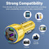 5-Port 75W USB C Car Charger, PD30W & QC3.0 Fast Charging Cigarette Lighter USB Charger Adapter for iPhone/Android/Samsung/iPad (Yellow)......