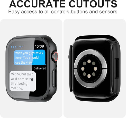 14 Pack Case with Tempered Glass Screen Protector for Apple Watch Series 8 Series 7 41mm,JZK Hard PC Full Coverage Slim Guard Bumper Protective Co...