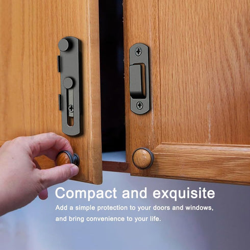 2PCS Barn Door Lock, 180 Degree Flip Sliding Barn Door Latches, Gate Latch for Barn Door, Sliding Door, Pet Door, Garage, Bathroom, Window, Outdoo...