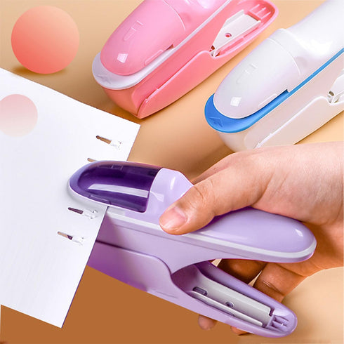 Stapleless Stapler, No Staple Stapler Paper Clinch Compact Staple Free Stapler Binding Hand Tool, Up to 8 Sheets Binding(Pink)...
