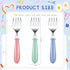 Chumia 9 Pieces Stainless Steel Toddler Forks, Kids Safe Utensils Set Baby Kids Self Feeding Training Cutlery with Round Handle, Stainless Steel M...