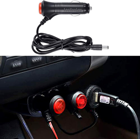 LeeKooLuu T9 Car Charger Cigarette Lighter Adapter Plug Cord with ON/Off Switch for Rear View Camera Monitor Systems with 6ft Cord Extension Cable...