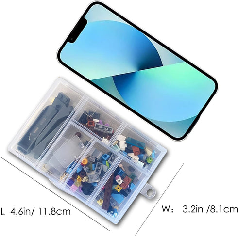 Mini 6 Grids 4-PACK Plastic Organizer Box Storage Container for Small Jewelry Fishing Tackles Earring Nail Rhinestones Beads Art DIY Crafts Organi...