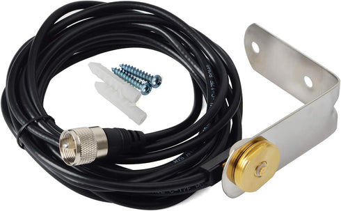 HYS TCJ-N1 3/8" to 3/4" Hole Mount with NMO Bracket L Shape Fender Mount 13'/About 4m RG-58 Coax Cable NMO to PL259 for All VHF/UHF/CB Radio NMO A...
